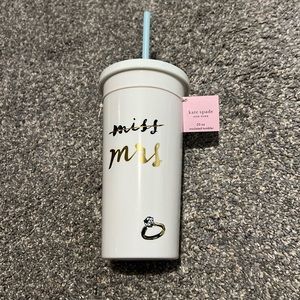 NWT Kate Spade tumblr 20oz with stray - miss to mrs
